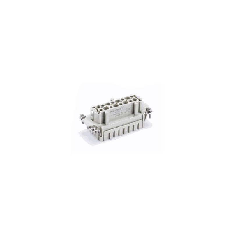 Insert HVES, Raccordement à ressort, femelle, 12 pin, 16A, Polycarbonate, 24B|48B 